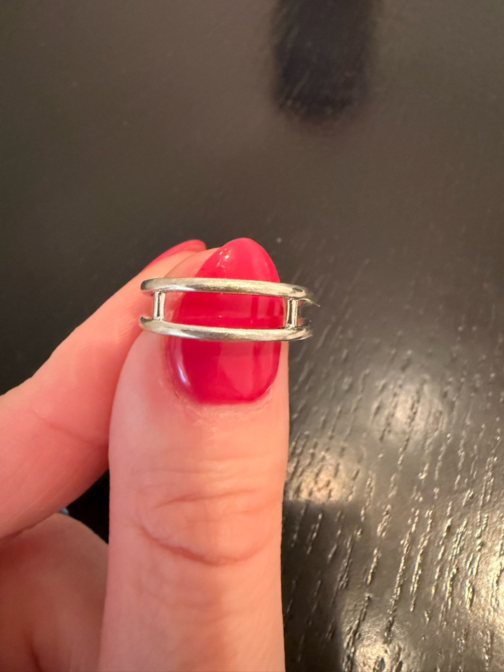 Mejuri White Gold Double Lines Ring - Picture 2 of 3